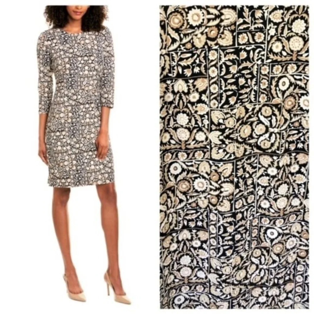 J.McLaughlin sophia dress in rare potpourri camel floral print